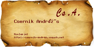 Csernik András névjegykártya
